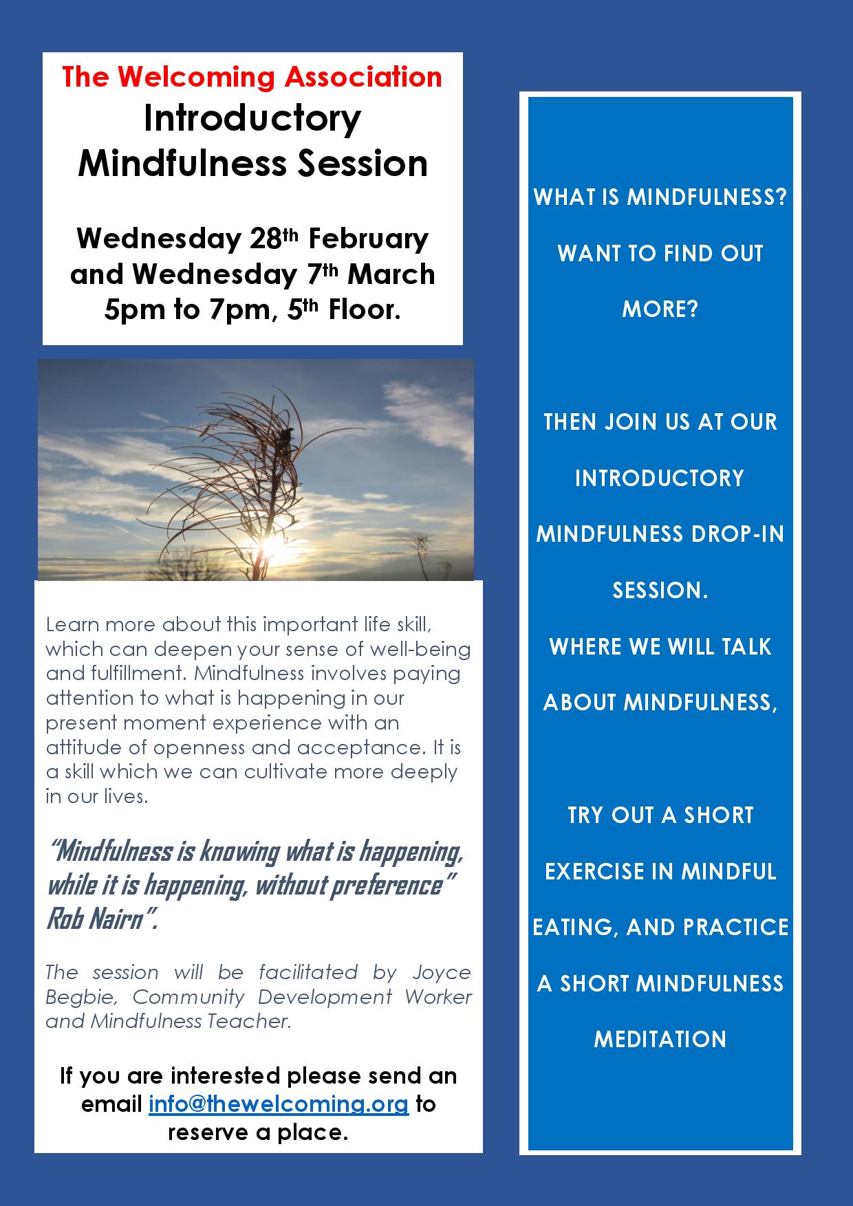 Mindfulness Poster – The Welcoming