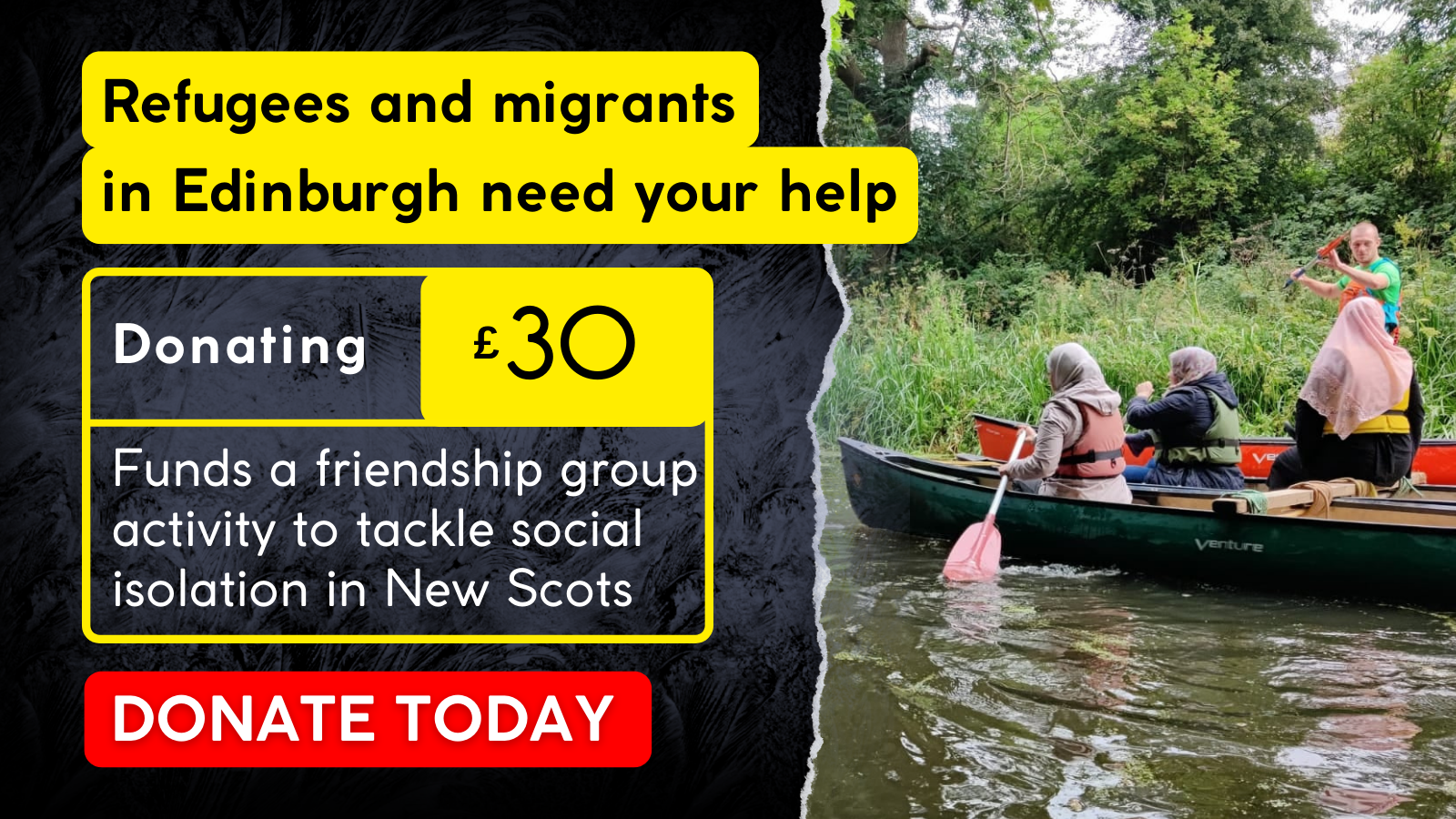 Donating £30 will fund a friendship group activity to tackle social isolation in New Scots