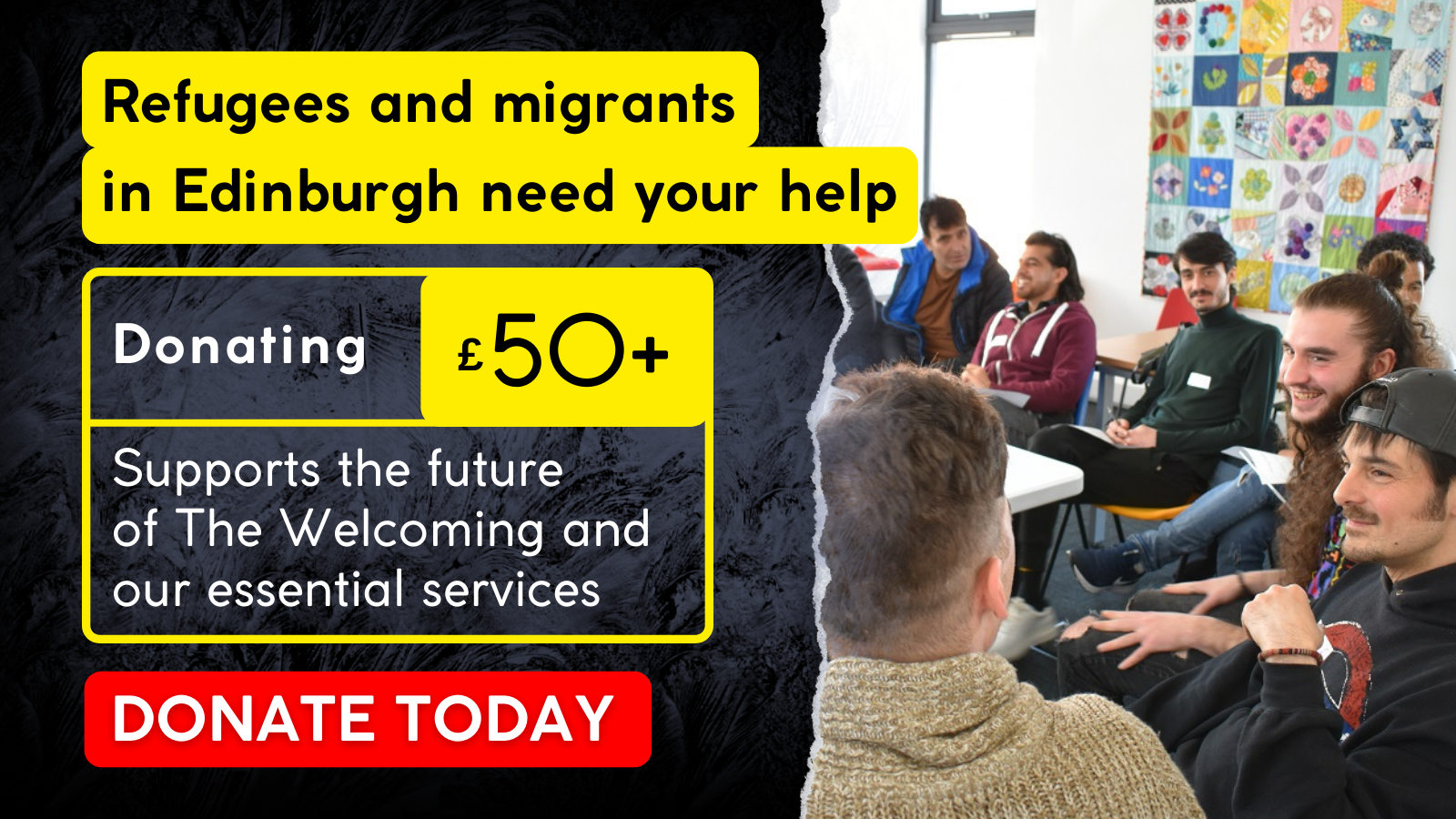 Donating £50 or more will support the future of The Welcoming and our essential services